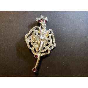 Eisenberg Ice Can Can Dancer Red And White Rhinestones 3in